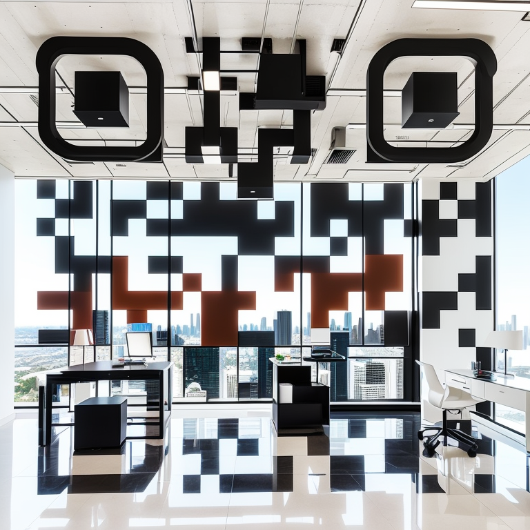 artvizual | Stunning modern office interior with panoramic city view ...