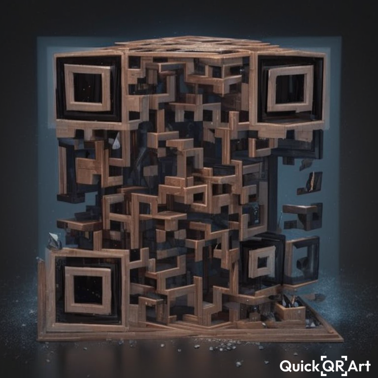optical illusion 3D maze box creative genius unreal engine black and gray, and colorful magic and spells at the background