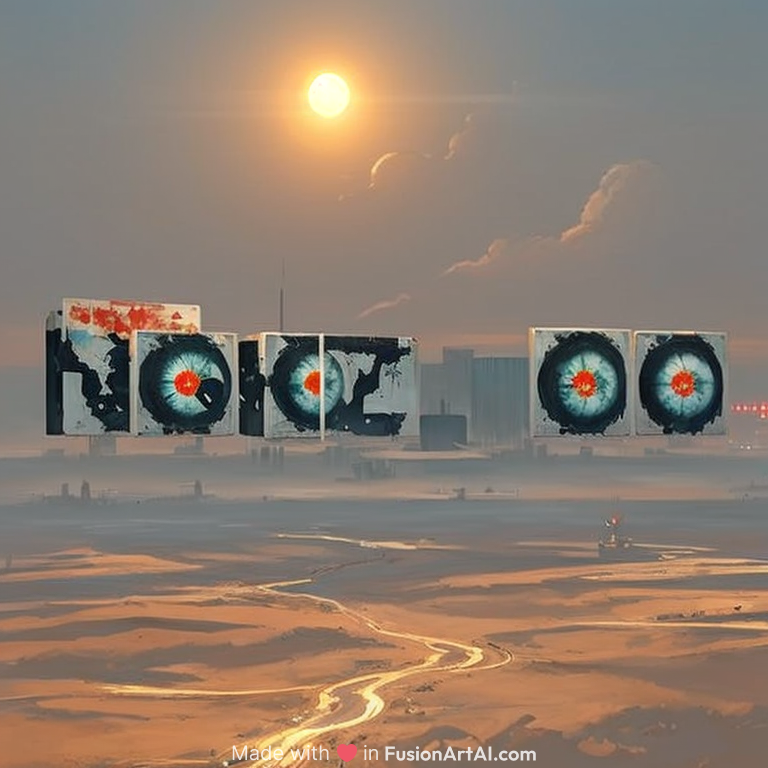 concept art, landscape of tokyo, rising black sun, dystopia, paint style, high detail