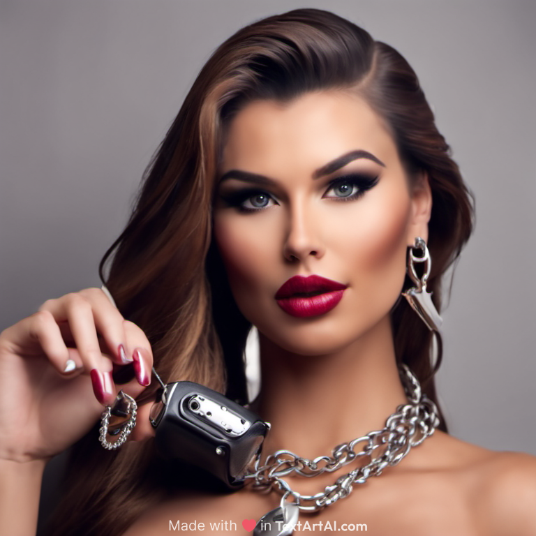 realistic, sexy female keyholder, teasing her locked chastity slave