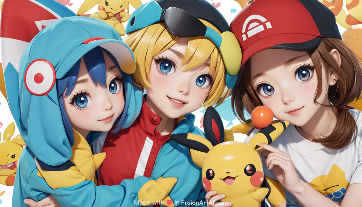 A pokemon chibi style of anime pattern