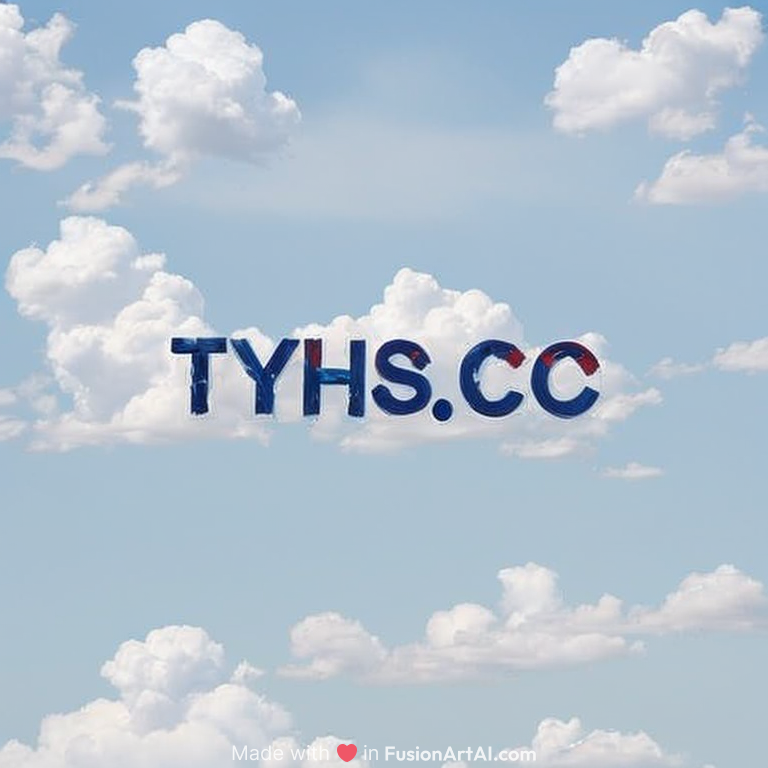 There are seven words "TYH8.CC" clearly written in blue fonts among the clouds.