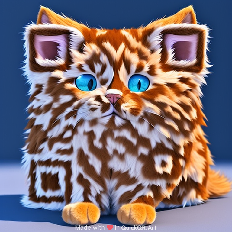 3d fluffy cat