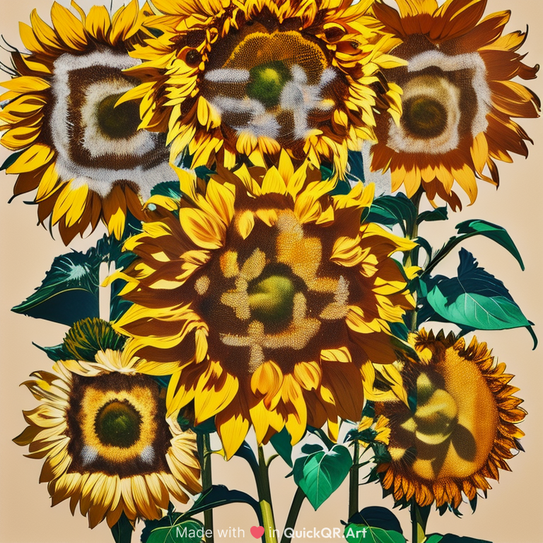 Please create an artistic picture of sunflowers