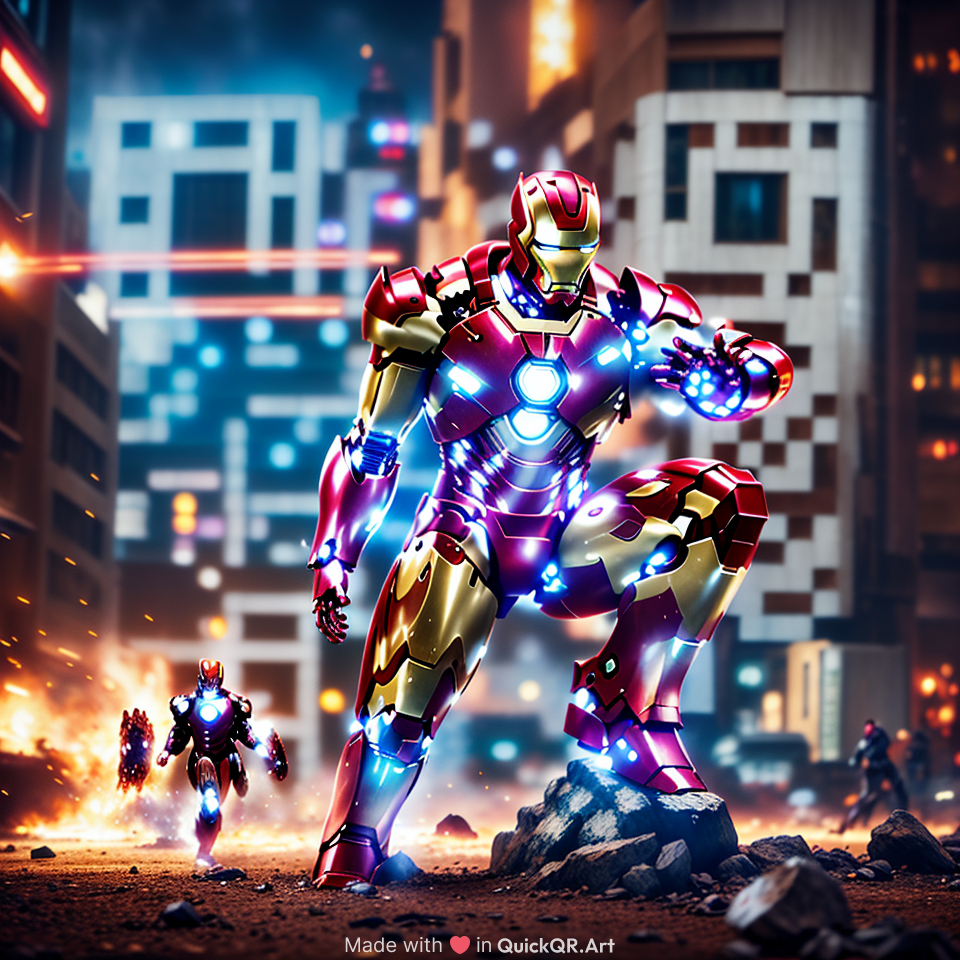 Iron man fighting Thanos 